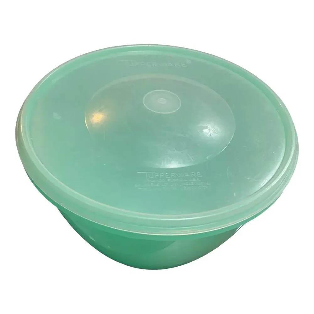 Tupperware 679 680 Jadeite Green Crisp It Lettuce Keeper Bowl Domed Lid Vintage